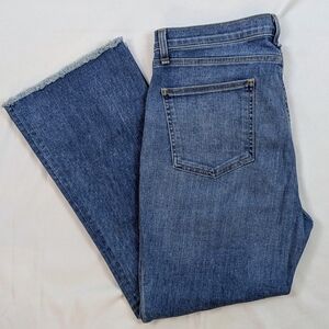 Veronica Beard Carolyn 10" Baby Boot  Exposed Button Fly Frayed Grotto 31/12 EUC